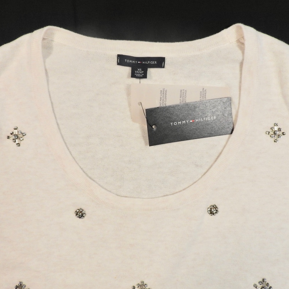 Tommy Hilfiger misses size XS jeweled sweater NWT